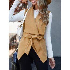Tie Waist Vest Coat